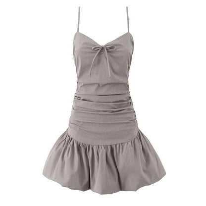 VESTIDO MINI GRIS GLOBO