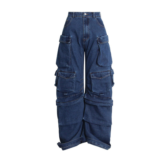 PANTALÓN CARGO MEZCLILLA OBSCURA