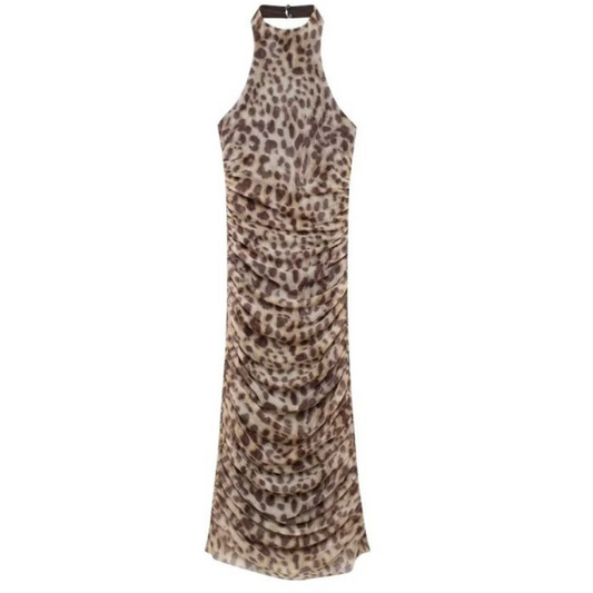 VESTIDO DE TUL ANIMAL PRINT MIDI