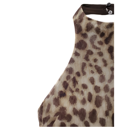 VESTIDO DE TUL ANIMAL PRINT MIDI