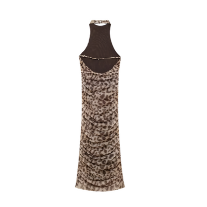 VESTIDO DE TUL ANIMAL PRINT MIDI