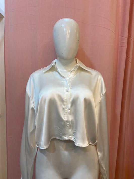 CAMISA TOP BLANCO SATIN