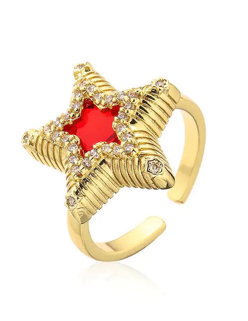 ANILLO ESTRELLA CRISTINA ROJO