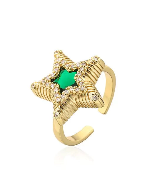 ANILLO ESTRELLA CRISTINA VERDE